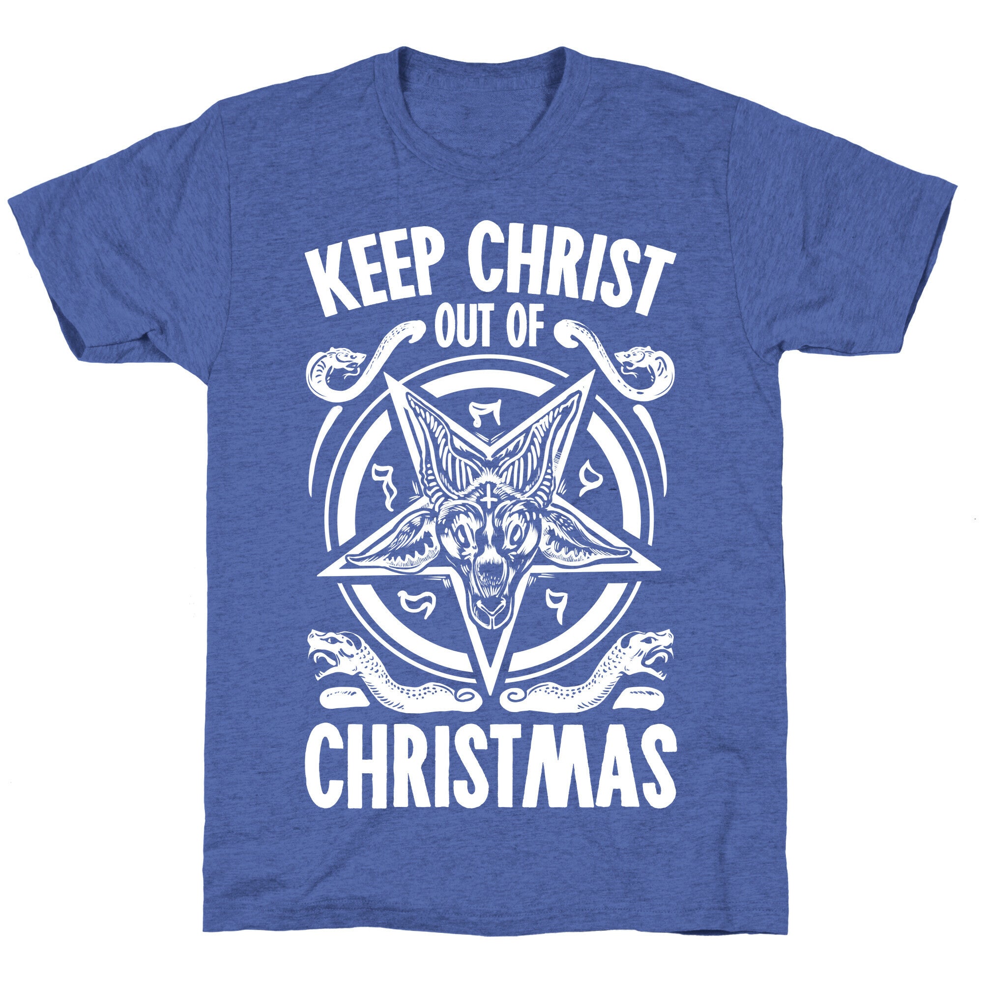 Keep Christ Out of Christmas Baphomet  Unisex Triblend Tee